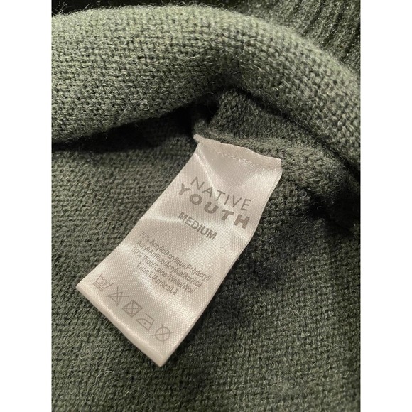 Native Youth Size M Altitude Knit Men's Sweater Wool Blend Crew Neck Pullover - Picture 11 of 12